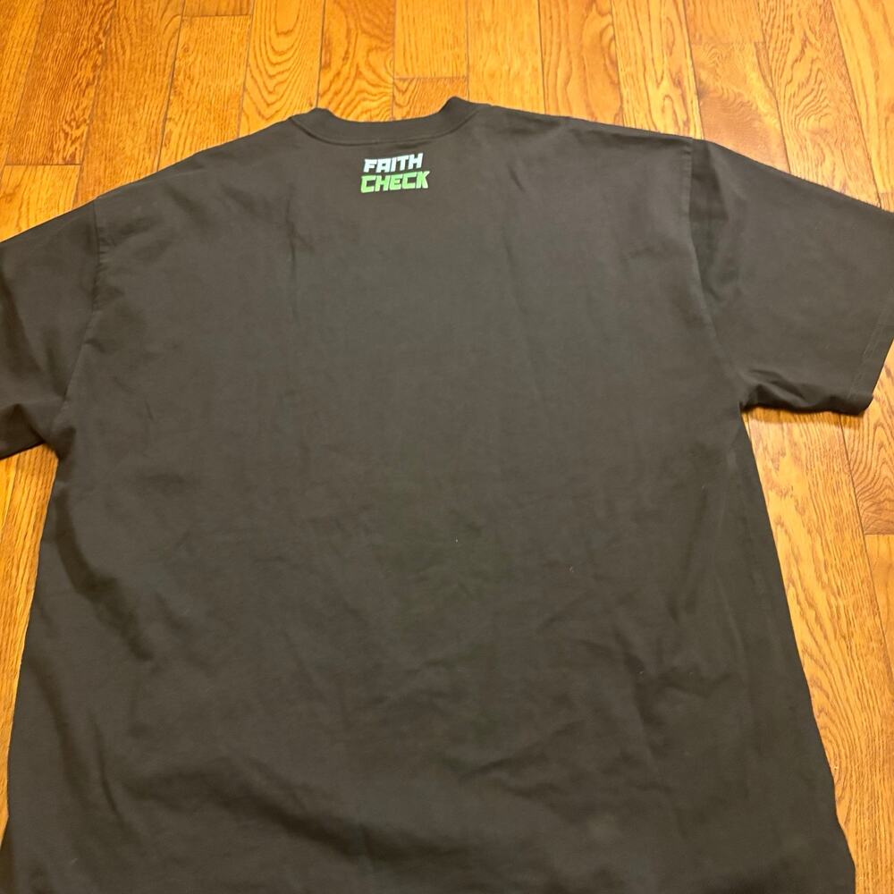 Faith Check Skeleton Ribcage Faith Black Graphic T Shirt Streetwear Tee